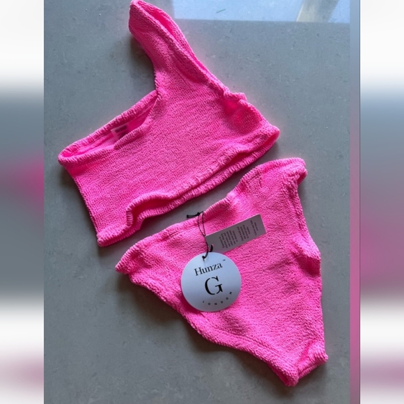 💓💓💓Hunza G Nancy one shoulder swim suit bikini bubblegum - Picture 12 of 14